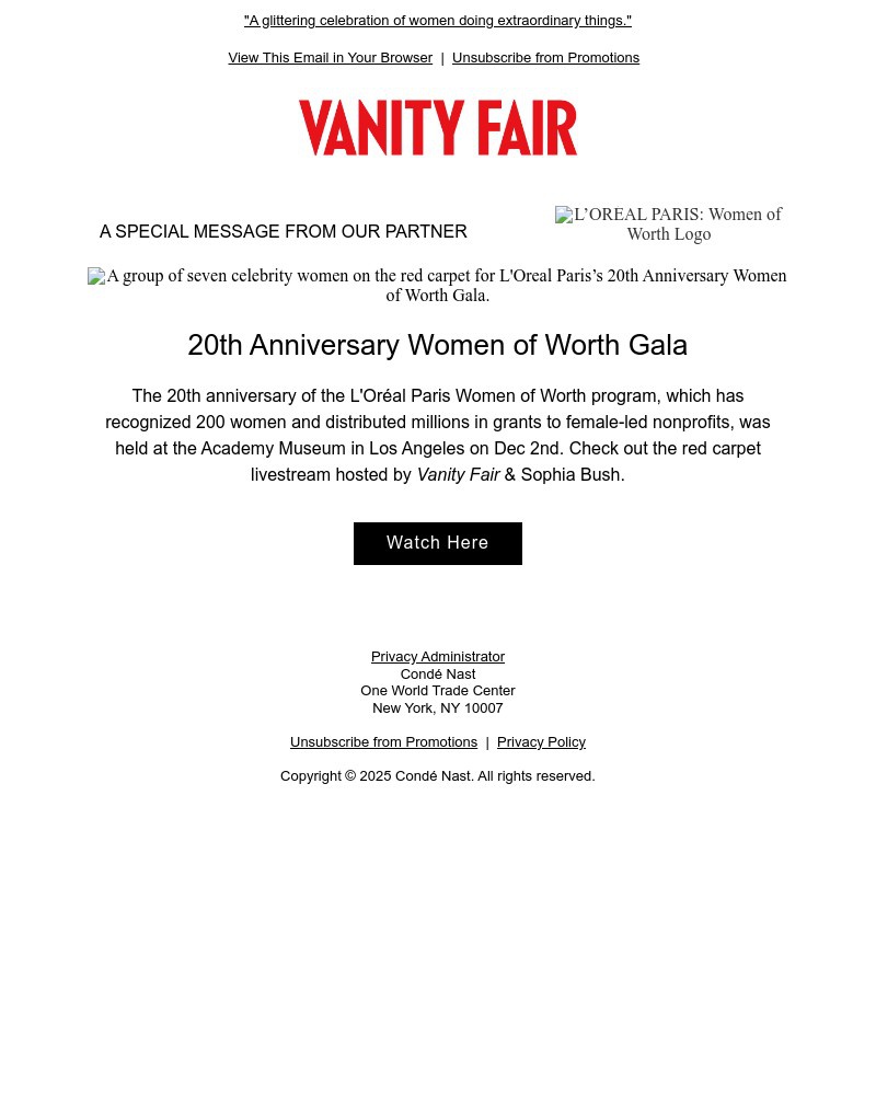 Screenshot of email with subject /media/emails/loreal-paris-women-of-worth-gala-recap-d17abd-cropped-c9f94c35.jpg