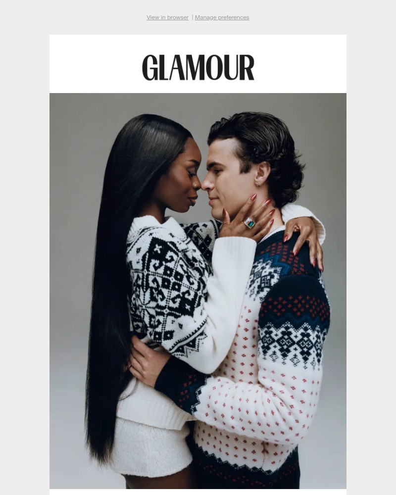 Screenshot of email sent to a Glamour Newsletter subscriber
