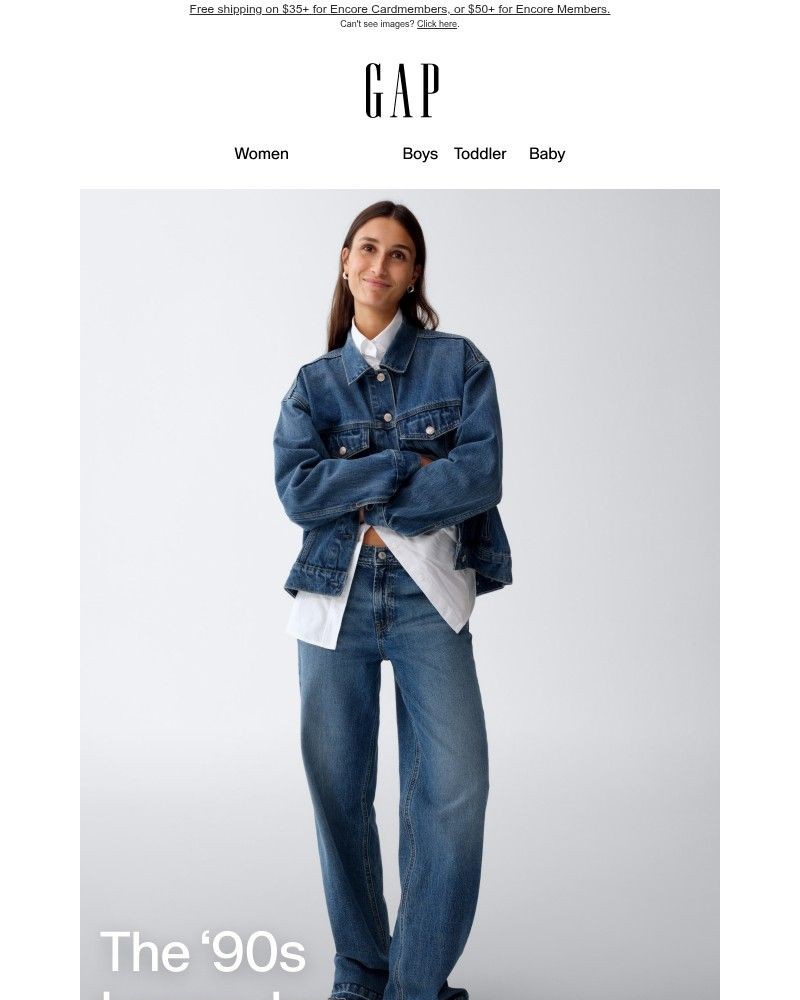 Screenshot of email sent to a Gap Newsletter subscriber