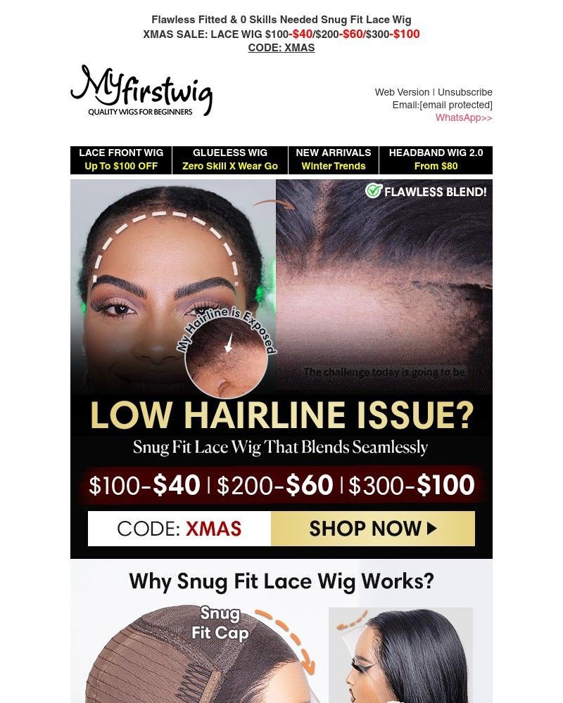 Screenshot of email sent to a My First Wig Newsletter subscriber