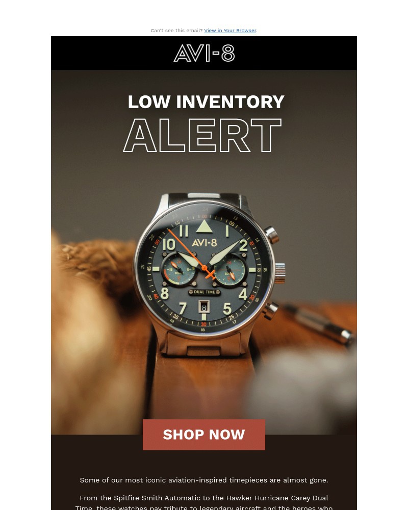Screenshot of email with subject /media/emails/low-stock-alert-avi-8-icons-in-demand-61cb31-cropped-12df58e6.jpg