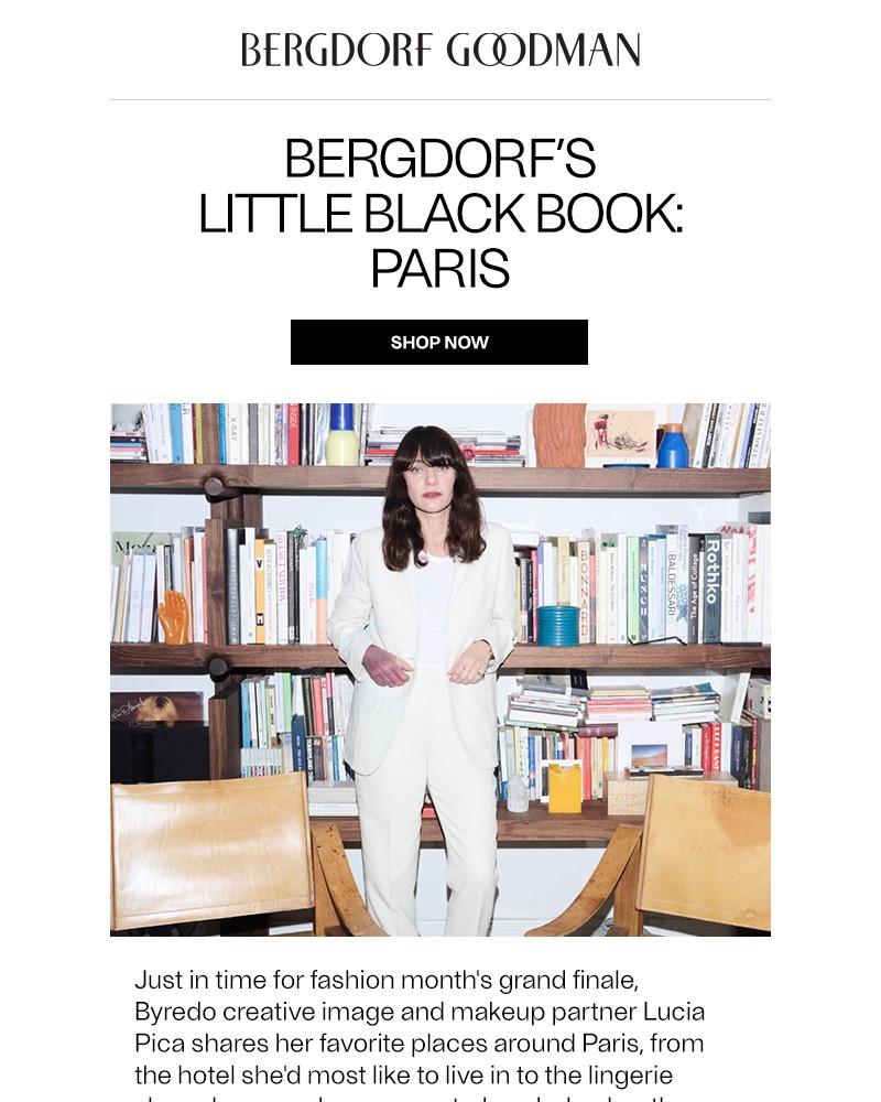 Screenshot of email sent to a Bergdorf Goodman Newsletter subscriber