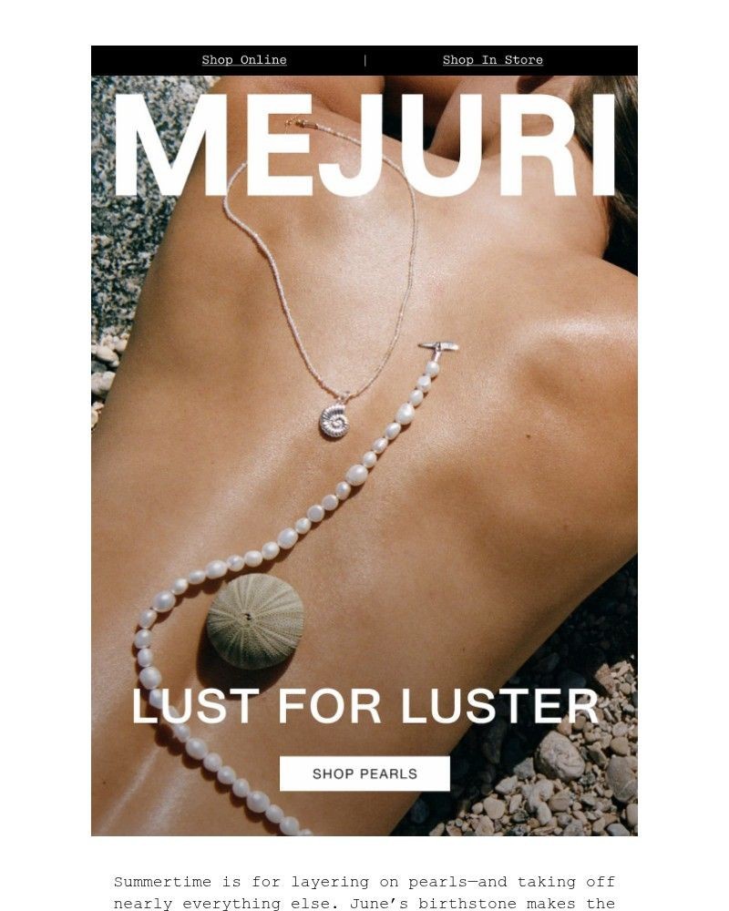 Screenshot of email sent to a Mejuri Registered user