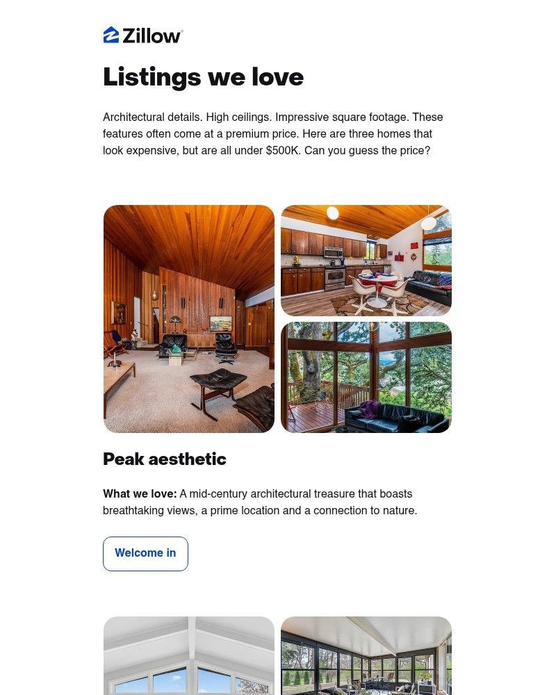 Screenshot of email sent to a Zillow Registered user