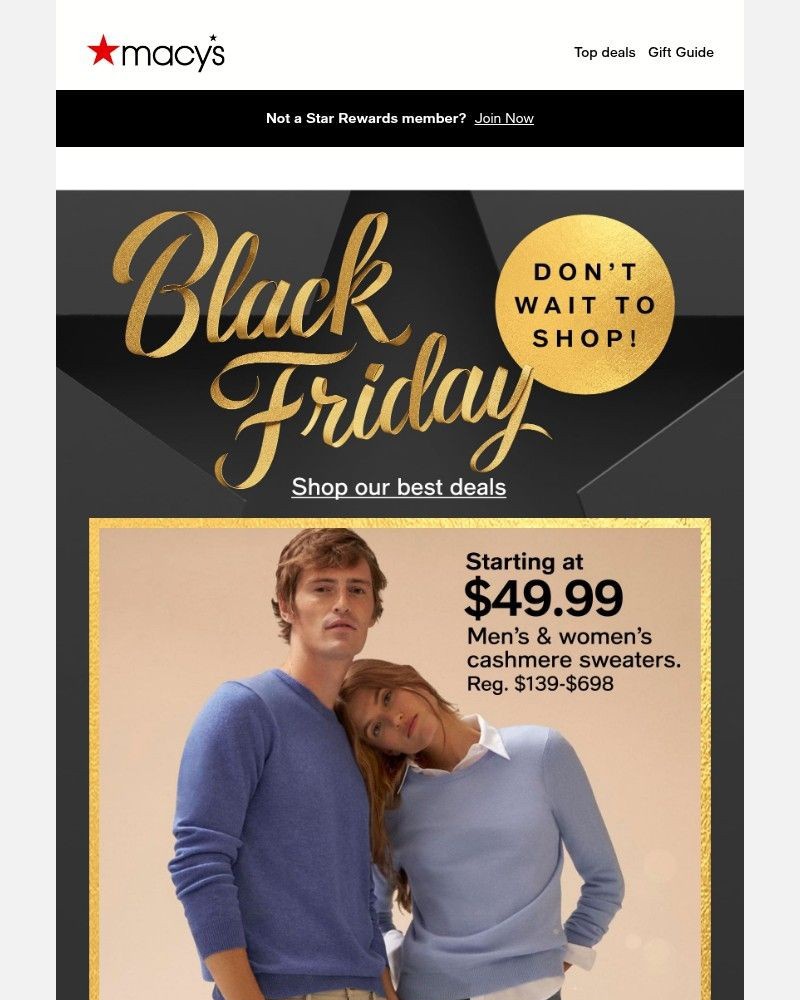 Screenshot of email sent to a Macy's Cart abandoner