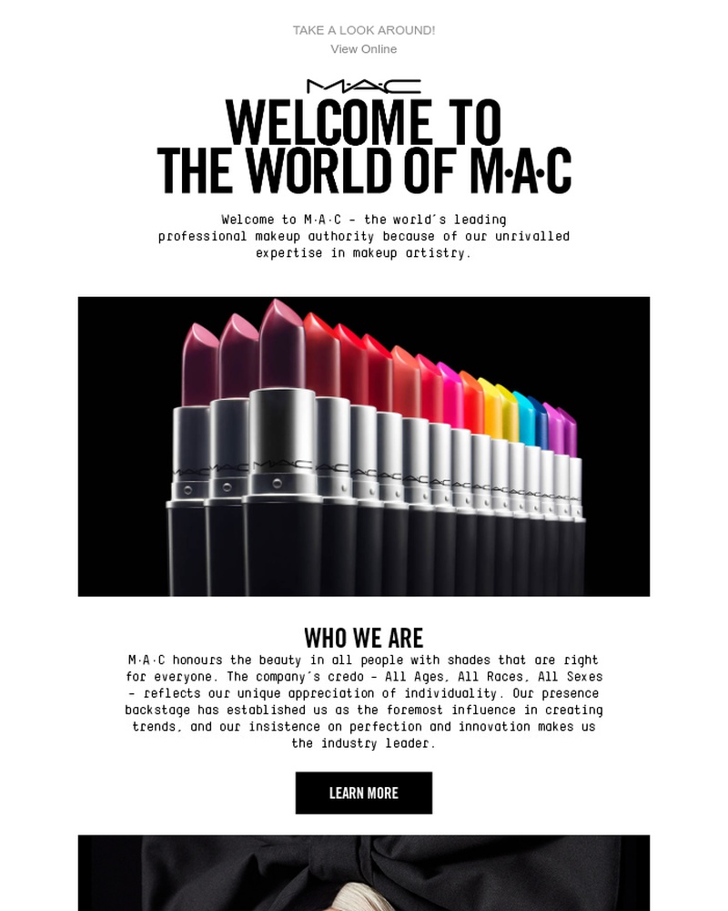 Screenshot of email sent to a MAC Cosmetics Newsletter subscriber