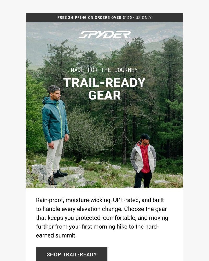 Screenshot of email sent to a Spyder Newsletter subscriber