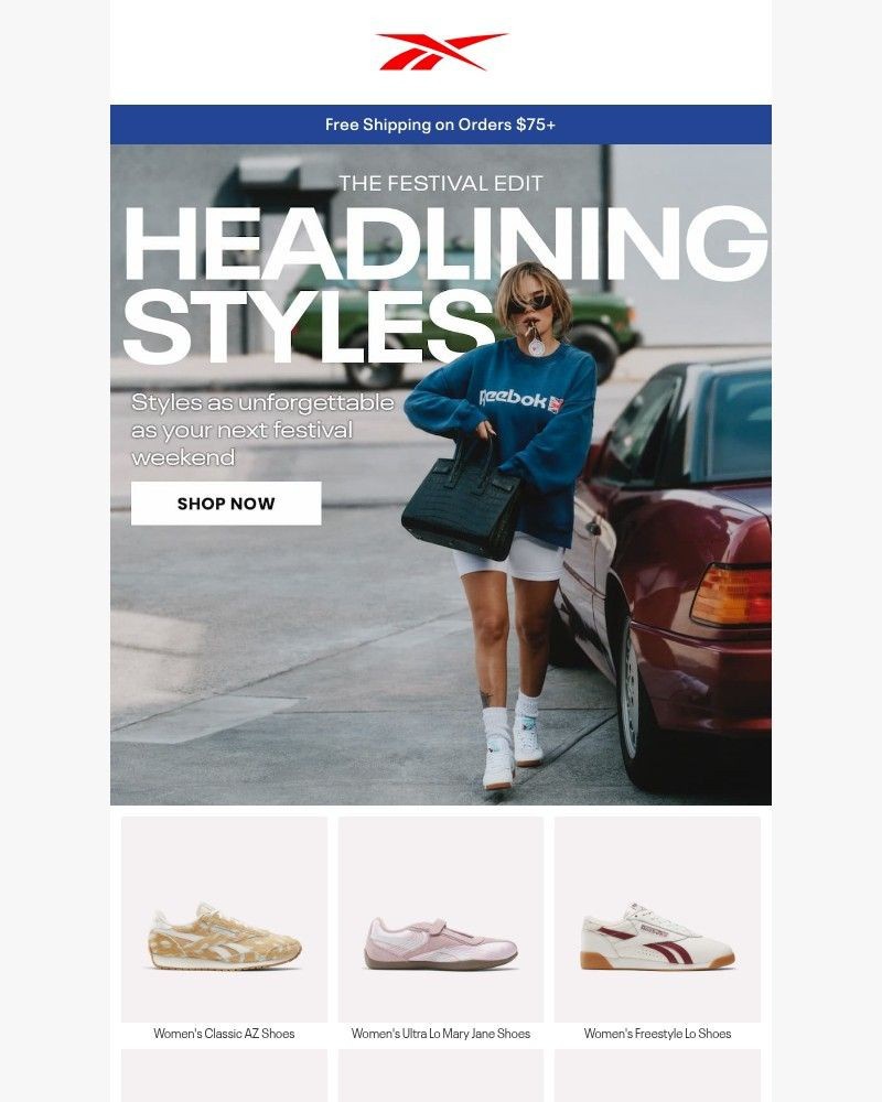 Screenshot of email sent to a Reebok Newsletter subscriber