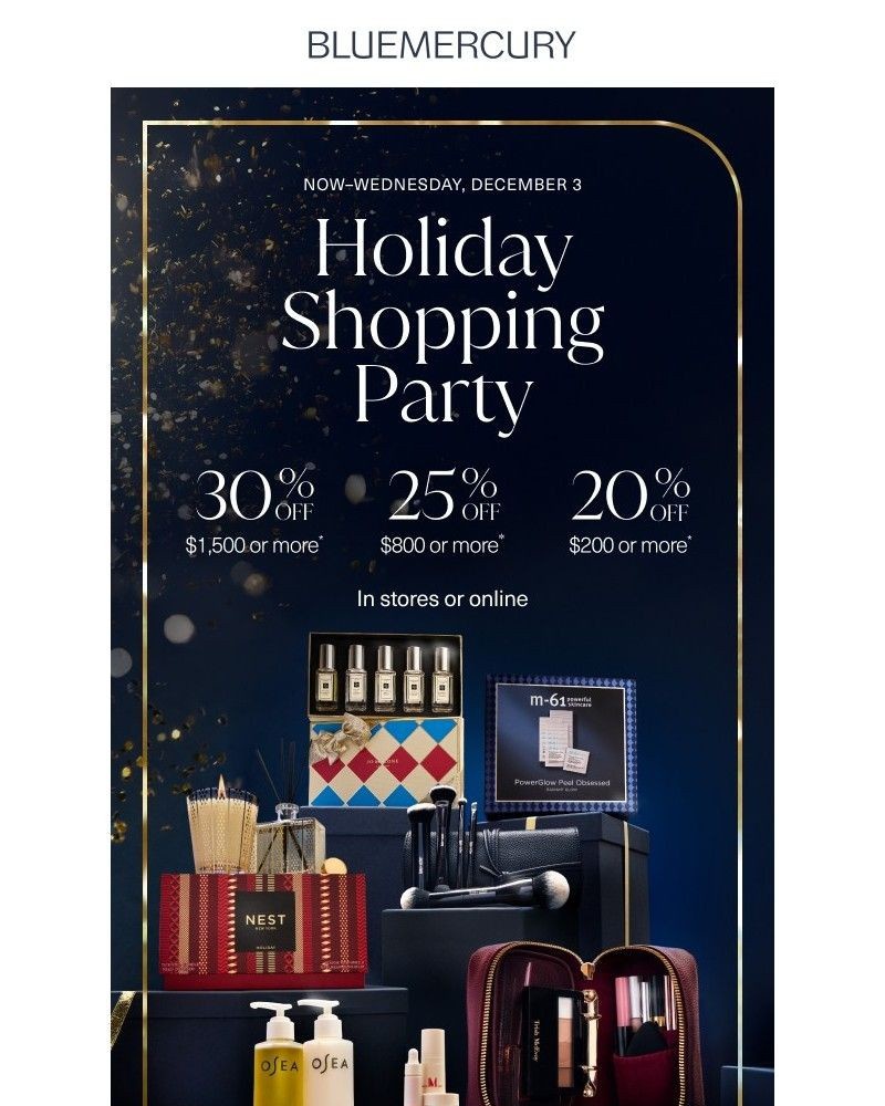 Screenshot of email sent to a Bluemercury Newsletter subscriber