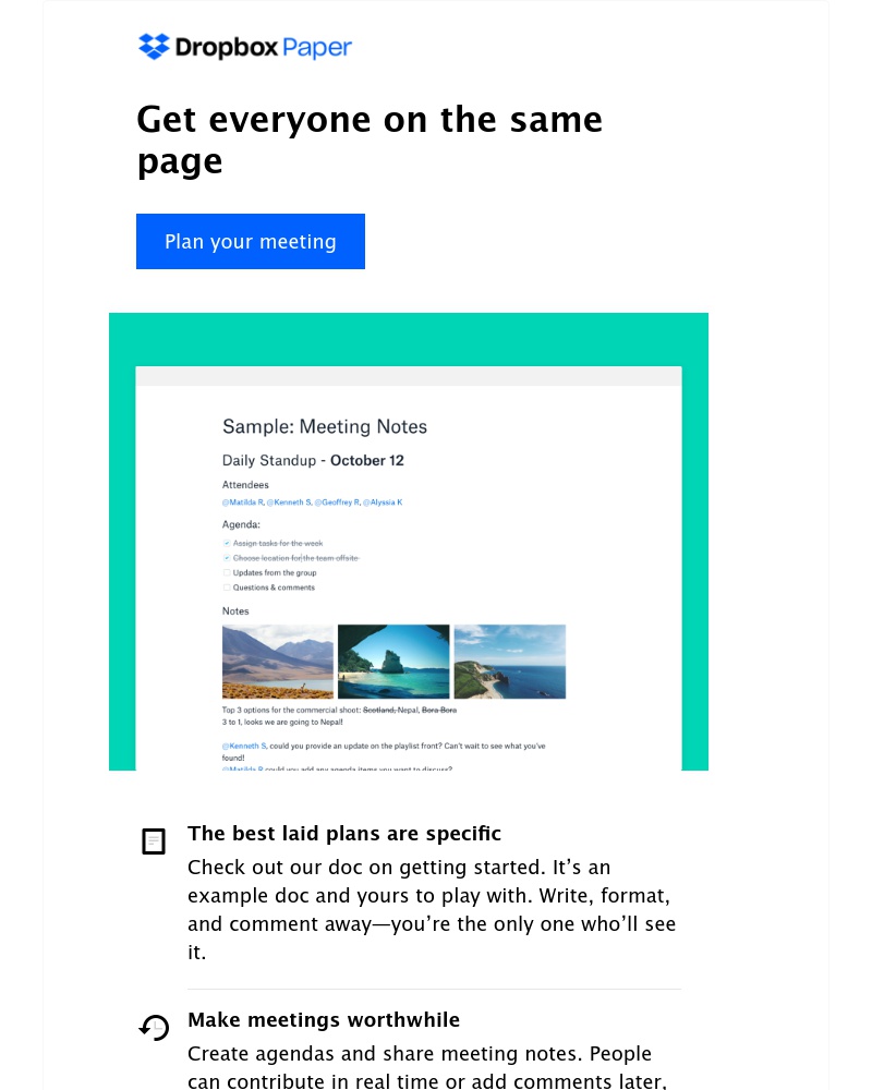 dropbox paper timeline