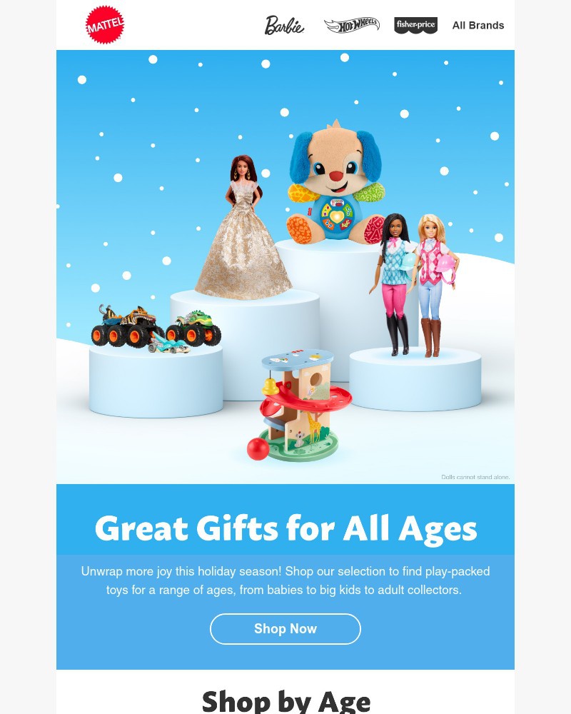 Screenshot of email sent to a Mattel Newsletter subscriber