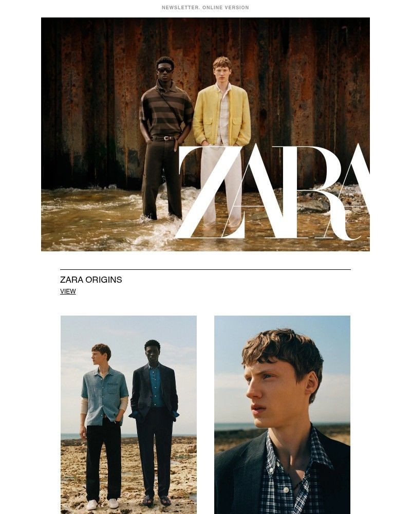 Screenshot of email sent to a Zara Newsletter subscriber