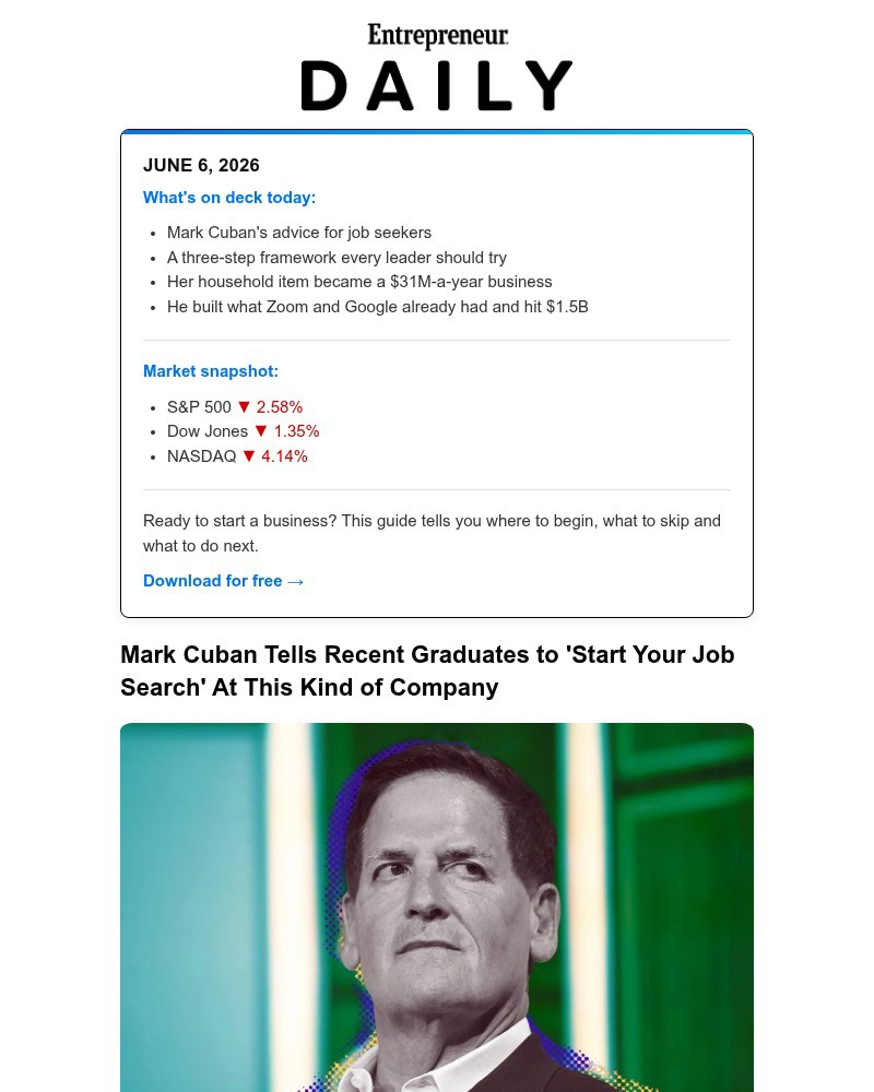 Screenshot of email with subject /media/emails/mark-cuban-says-job-seekers-should-skip-big-tech-for-this-0394a1-cropped-7e4b100b.jpg