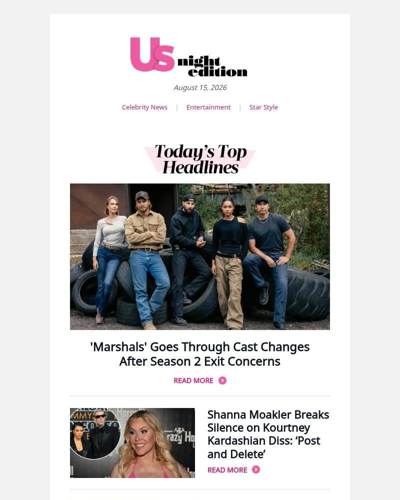 Screenshot of email sent to a Us Weekly Newsletter subscriber
