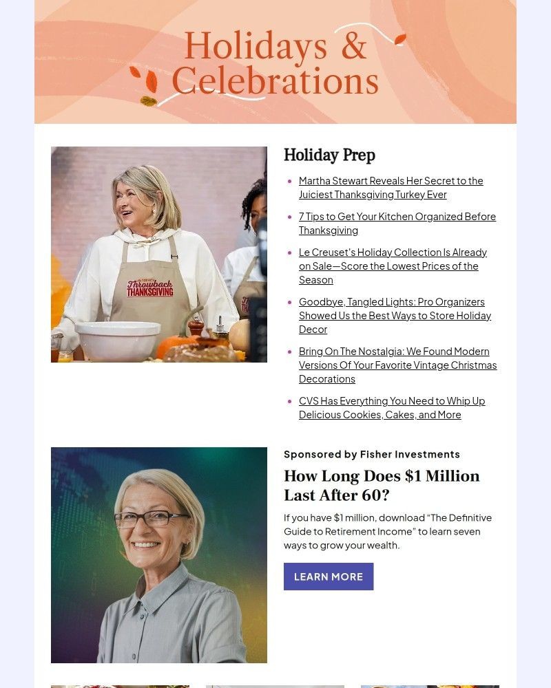 Screenshot of email sent to a Better Homes and Gardens Newsletter subscriber