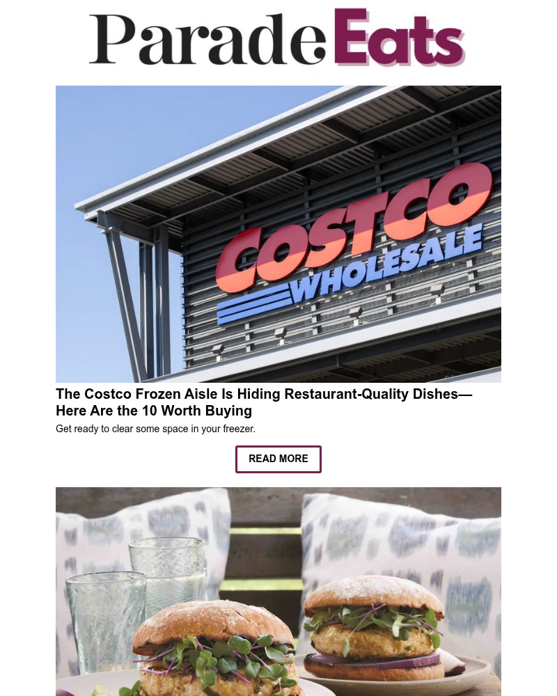 Screenshot of email sent to a Parade Newsletter subscriber