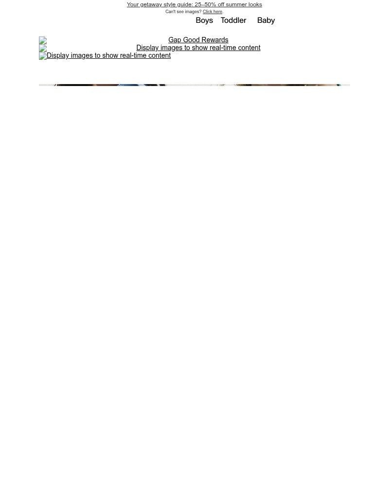 Screenshot of email sent to a Gap Newsletter subscriber