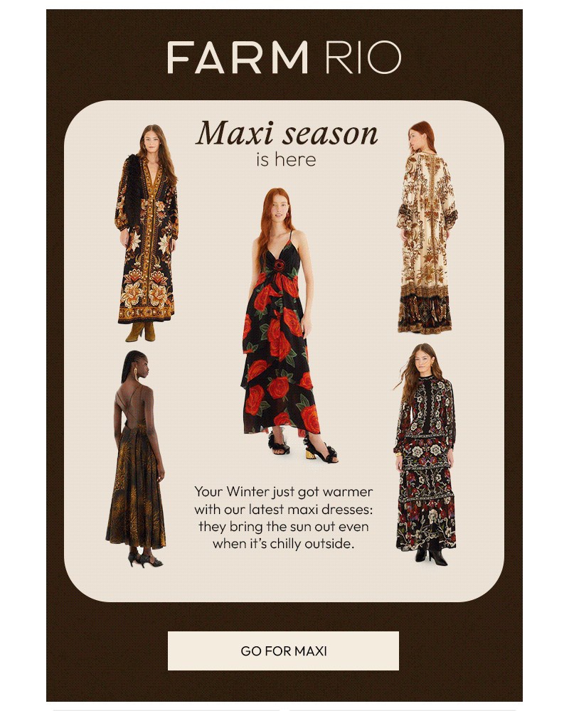 Screenshot of email sent to a Farm Rio Newsletter subscriber