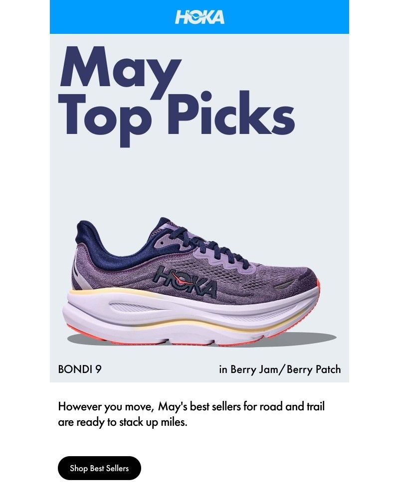 Screenshot of email sent to a Hoka Newsletter subscriber