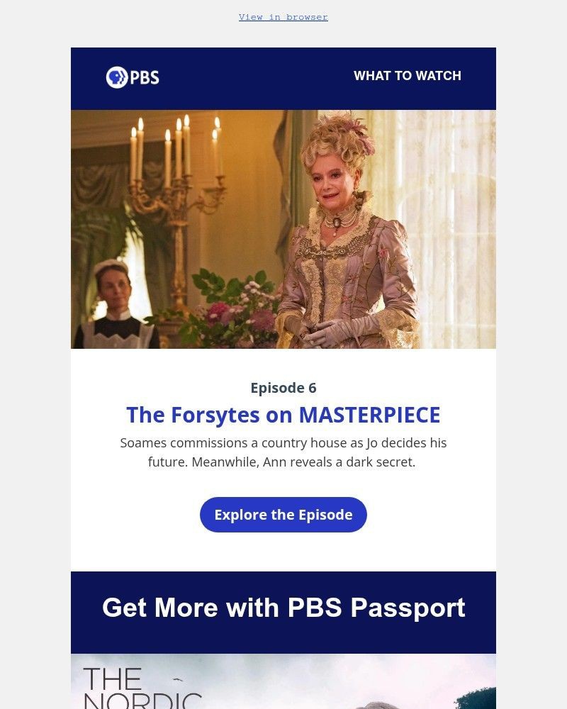 Screenshot of email sent to a PBS Newsletter subscriber