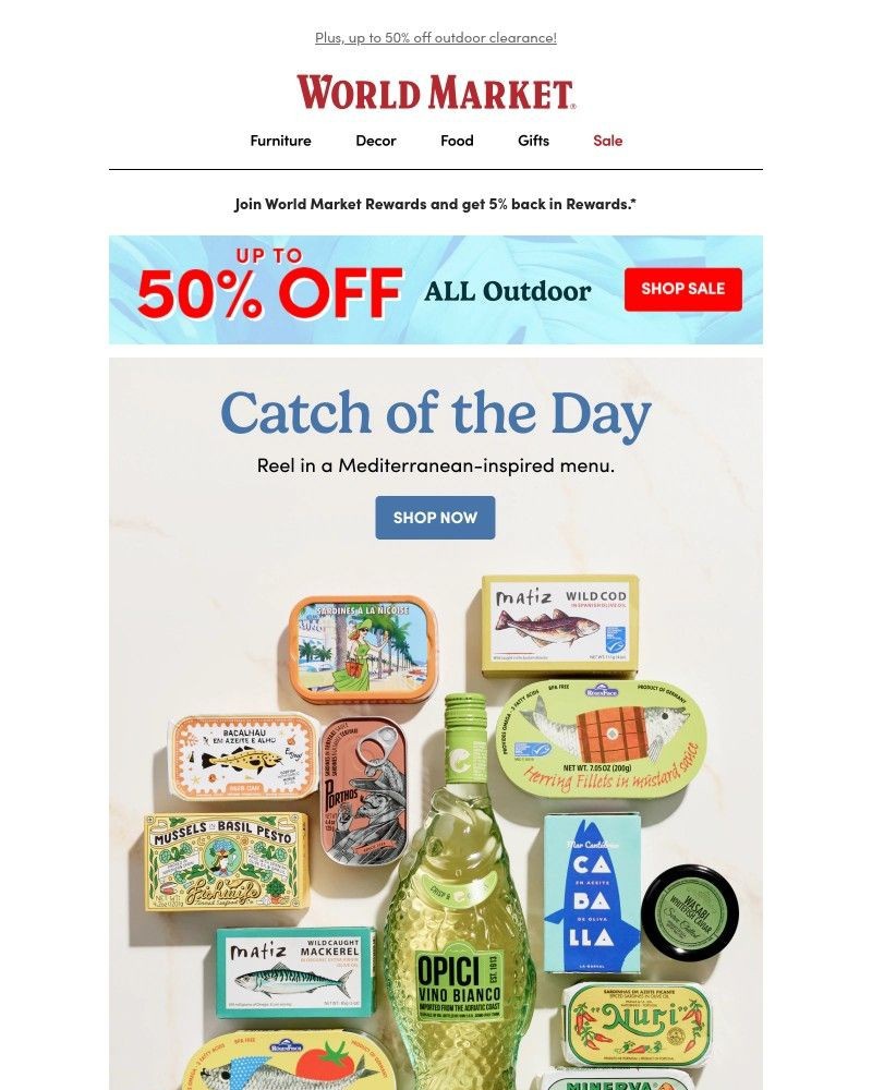 Screenshot of email sent to a World Market Cart abandoner