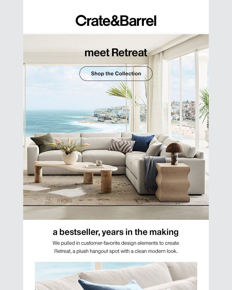 Screenshot of email sent to a Crate & Barrel Newsletter subscriber