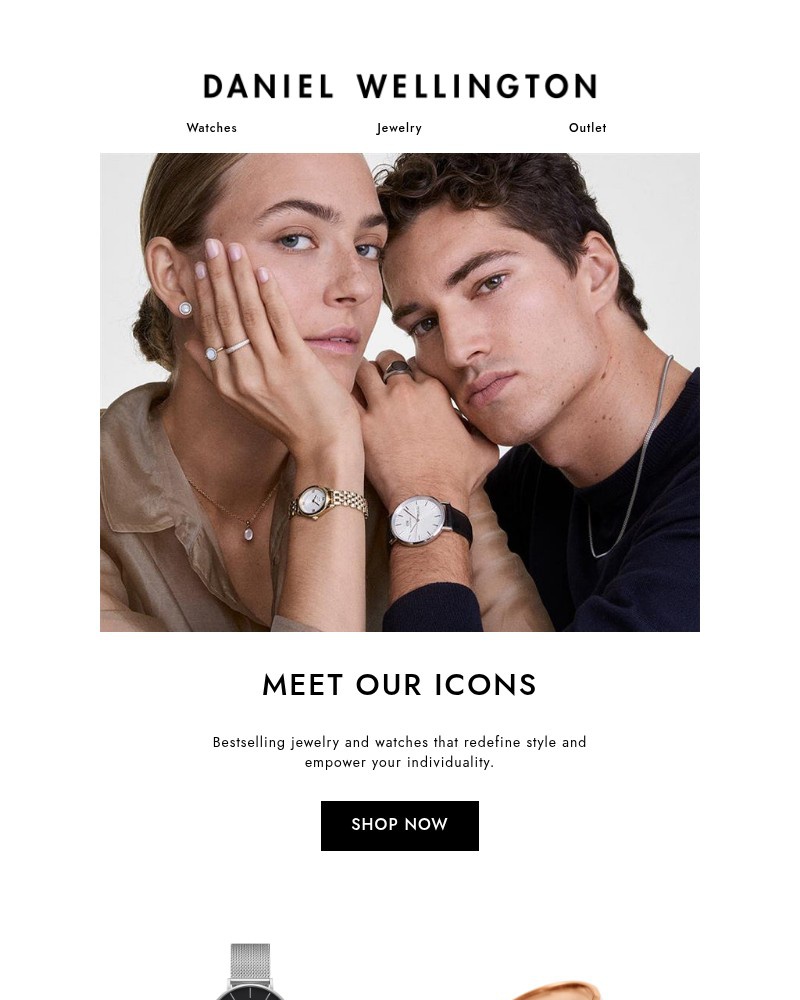 Screenshot of email sent to a Daniel Wellington Newsletter subscriber