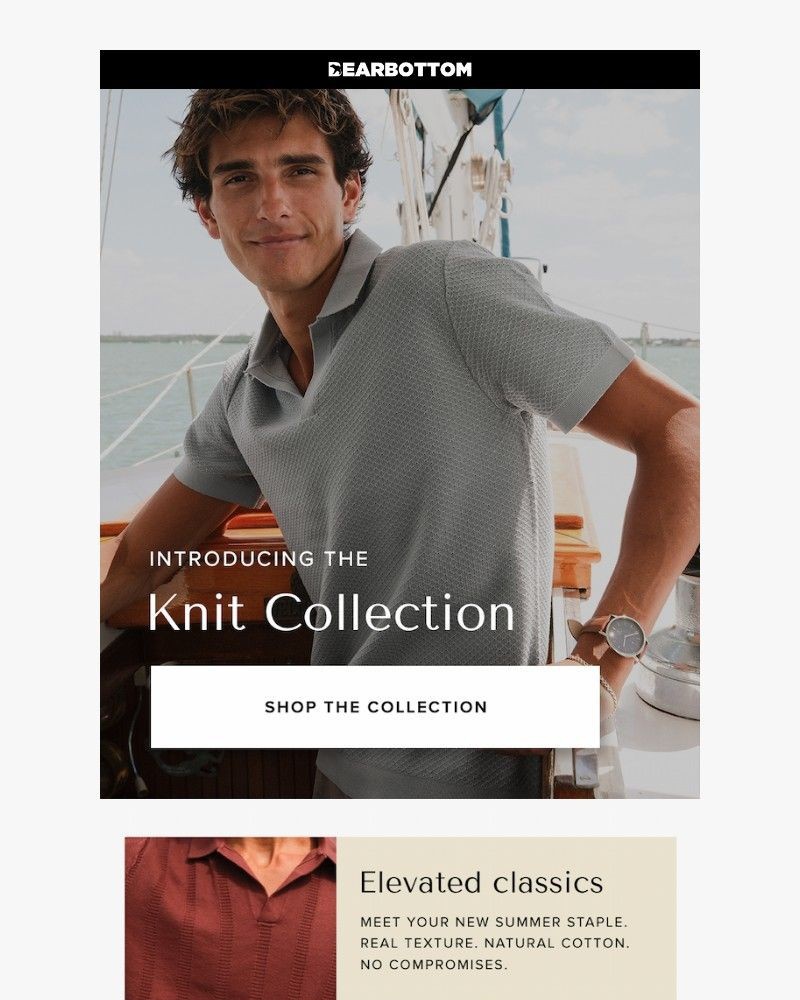Screenshot of email sent to a Bearbottom Clothing Newsletter subscriber