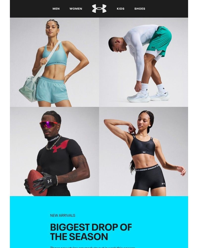 Screenshot of email sent to a Under Armour Newsletter subscriber