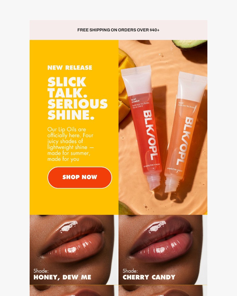 Screenshot of email sent to a Black Opal Beauty Newsletter subscriber