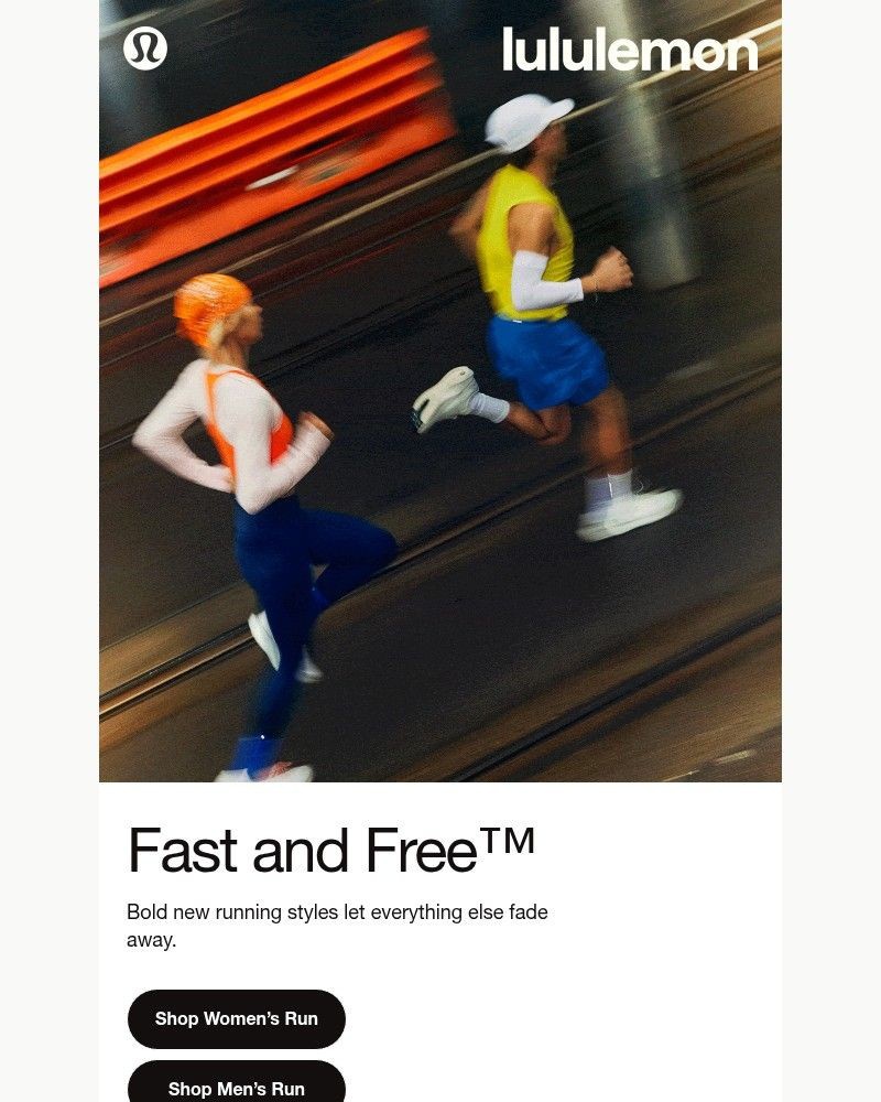 Screenshot of email sent to a Lululemon Registered user