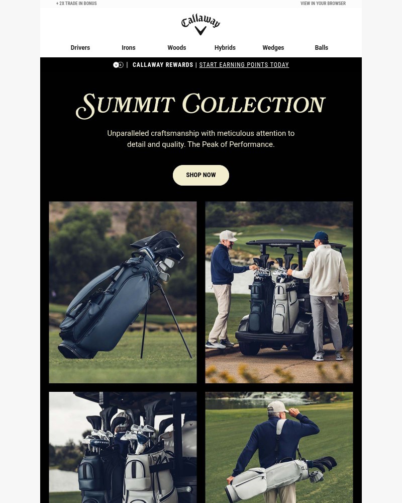 Screenshot of email sent to a Callaway Golf Newsletter subscriber