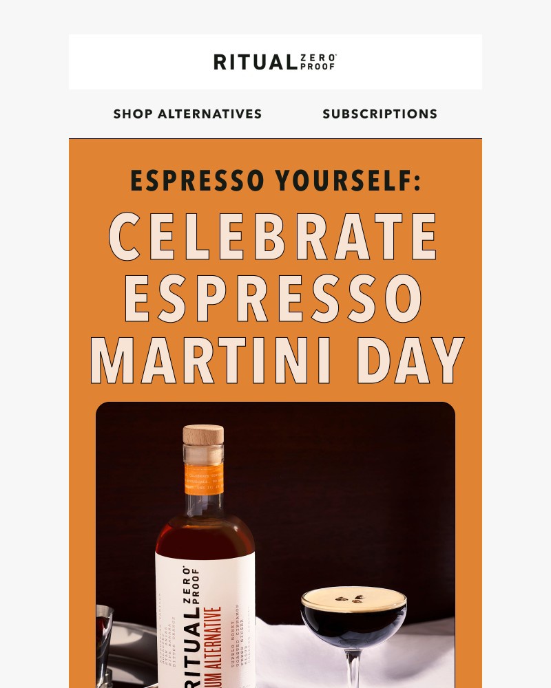 Screenshot of email sent to a Ritual Zero Proof Newsletter subscriber