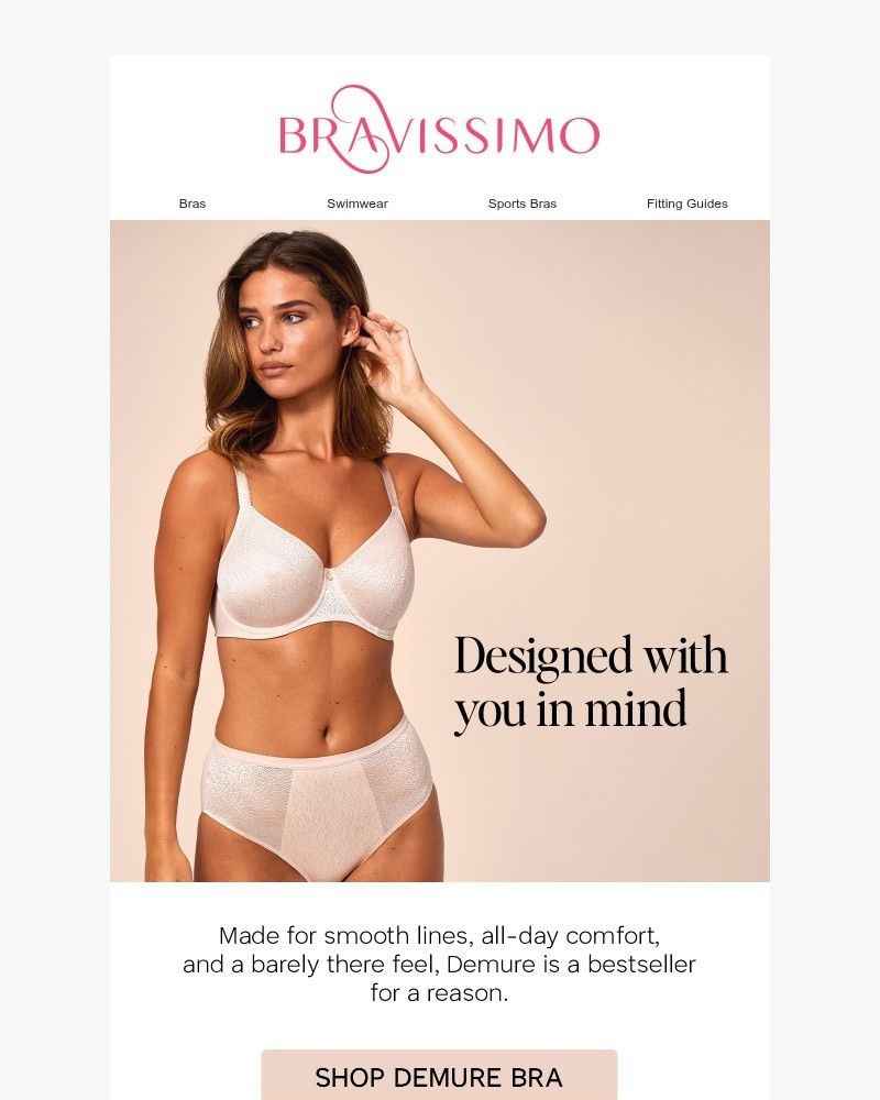 Screenshot of email sent to a Bravissimo Newsletter subscriber