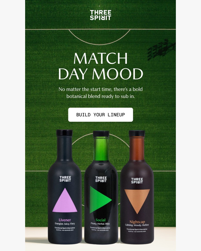 Screenshot of email sent to a Three Spirit Newsletter subscriber