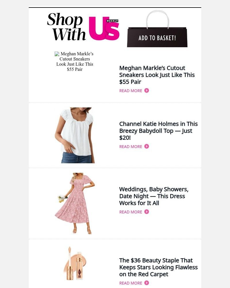 Screenshot of email sent to a Us Weekly Newsletter subscriber