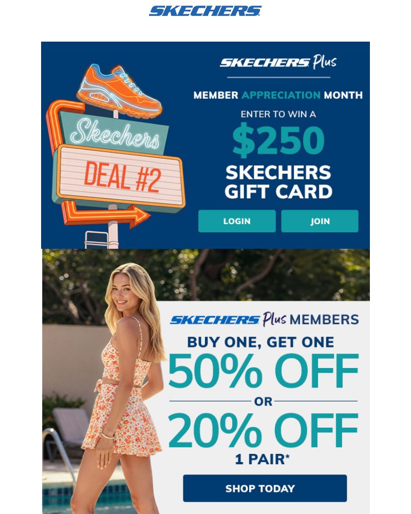 Screenshot of email sent to a Skechers Newsletter subscriber