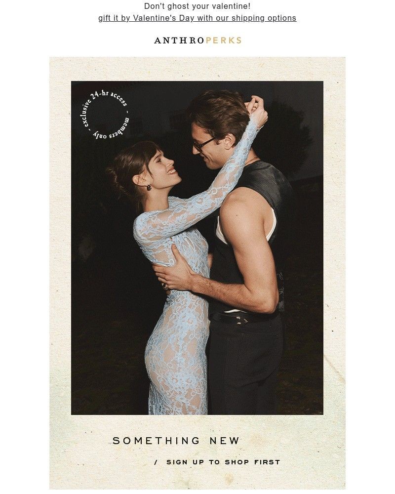 Screenshot of email sent to a Anthropologie Newsletter subscriber