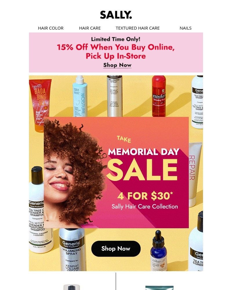 Screenshot of email with subject /media/emails/memorial-day-sale-4-for-30-hair-care-starts-now-cd5134-cropped-df212ff9.jpg