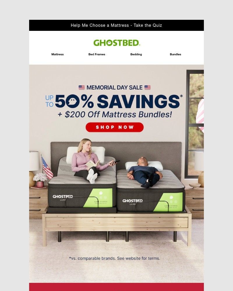 Screenshot of email sent to a Ghost Bed Newsletter subscriber
