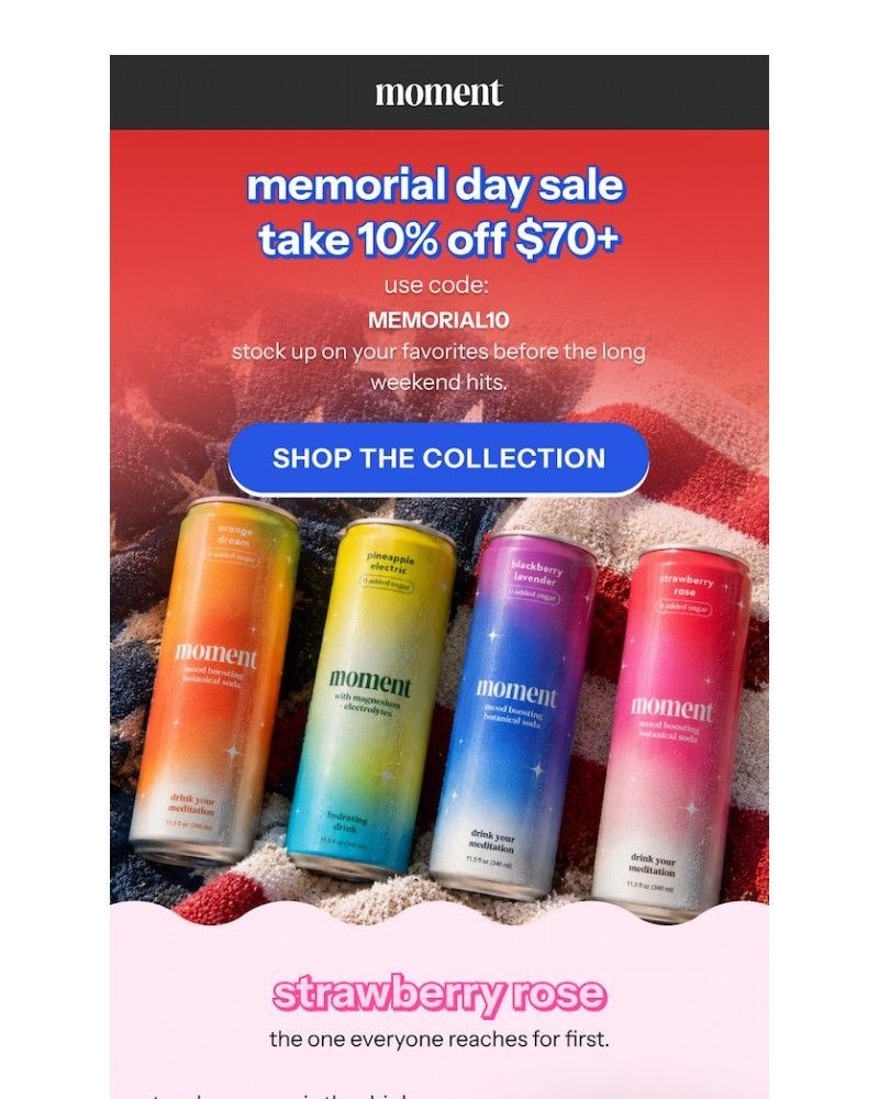 Screenshot of email sent to a Moment Newsletter subscriber
