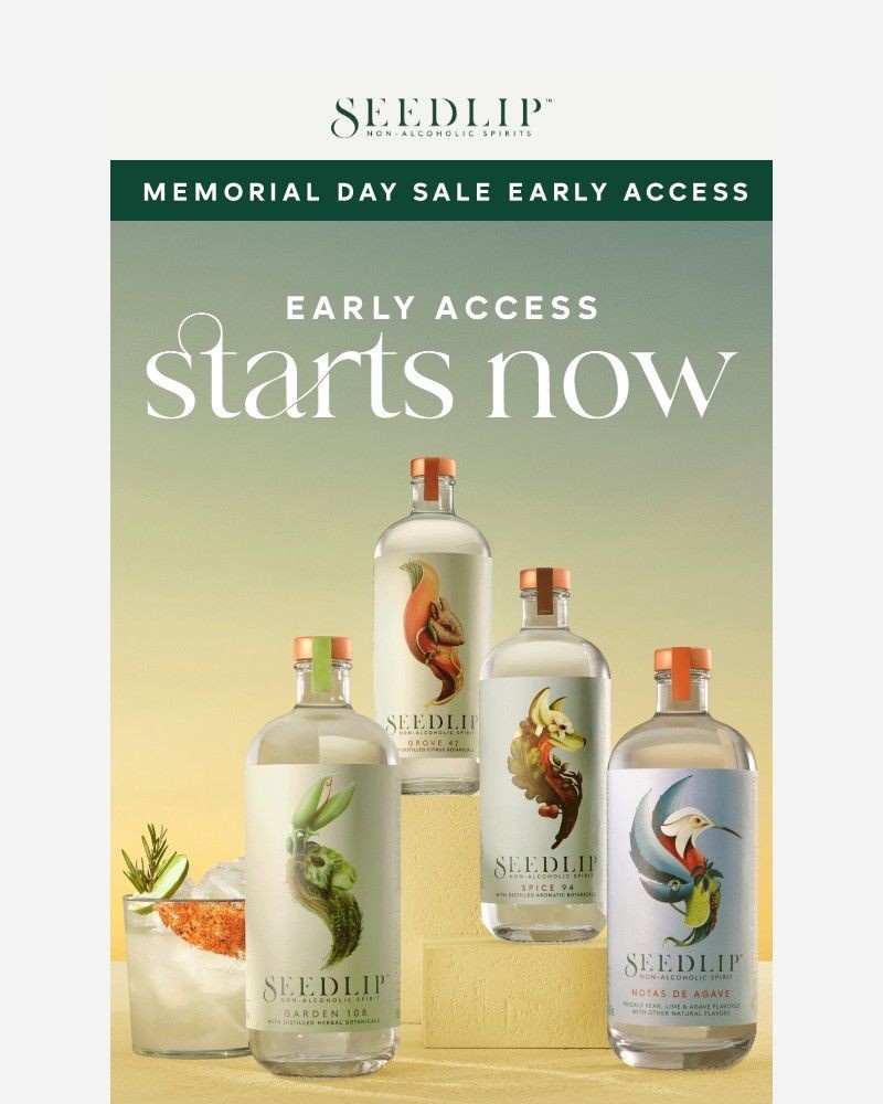 Screenshot of email sent to a Seedlip Newsletter subscriber