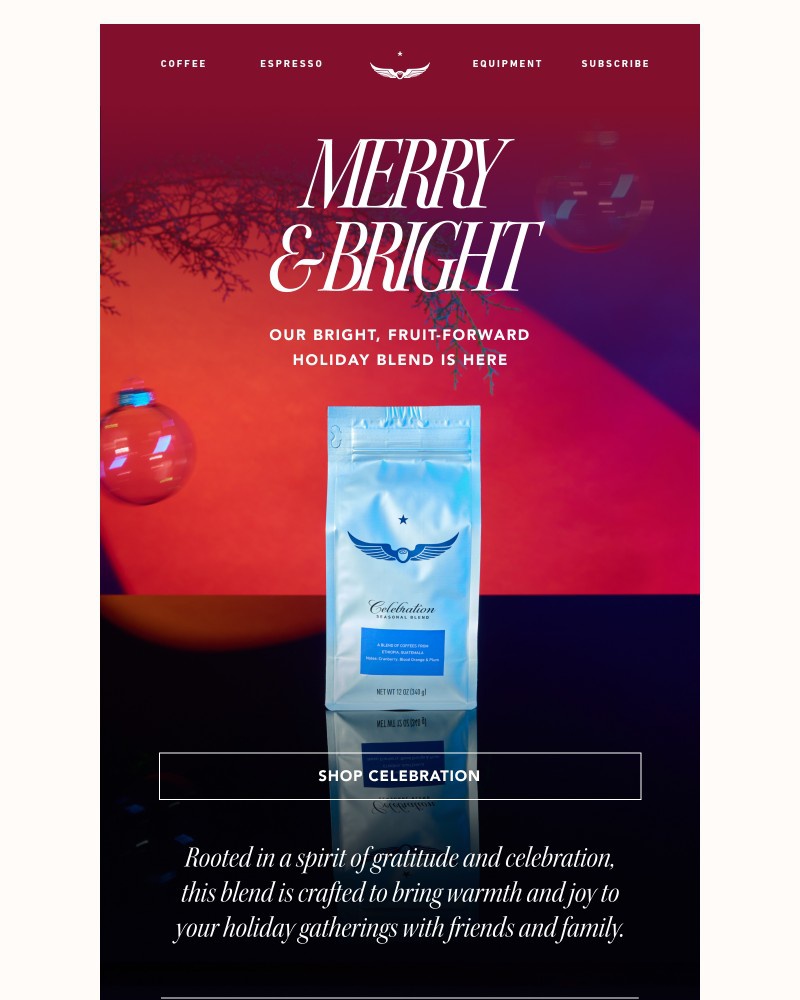 Screenshot of email sent to a Intelligentsia Newsletter subscriber