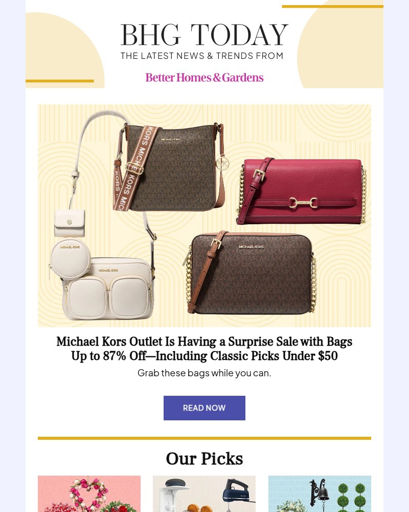 Screenshot of email sent to a Better Homes and Gardens Newsletter subscriber