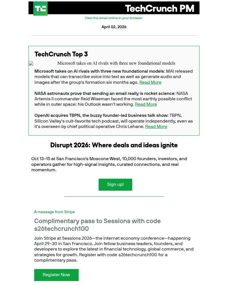 Screenshot of email with subject /media/emails/microsoft-takes-on-ai-rivals-with-three-new-foundational-models-f09840-cropped-cf32e501.jpg