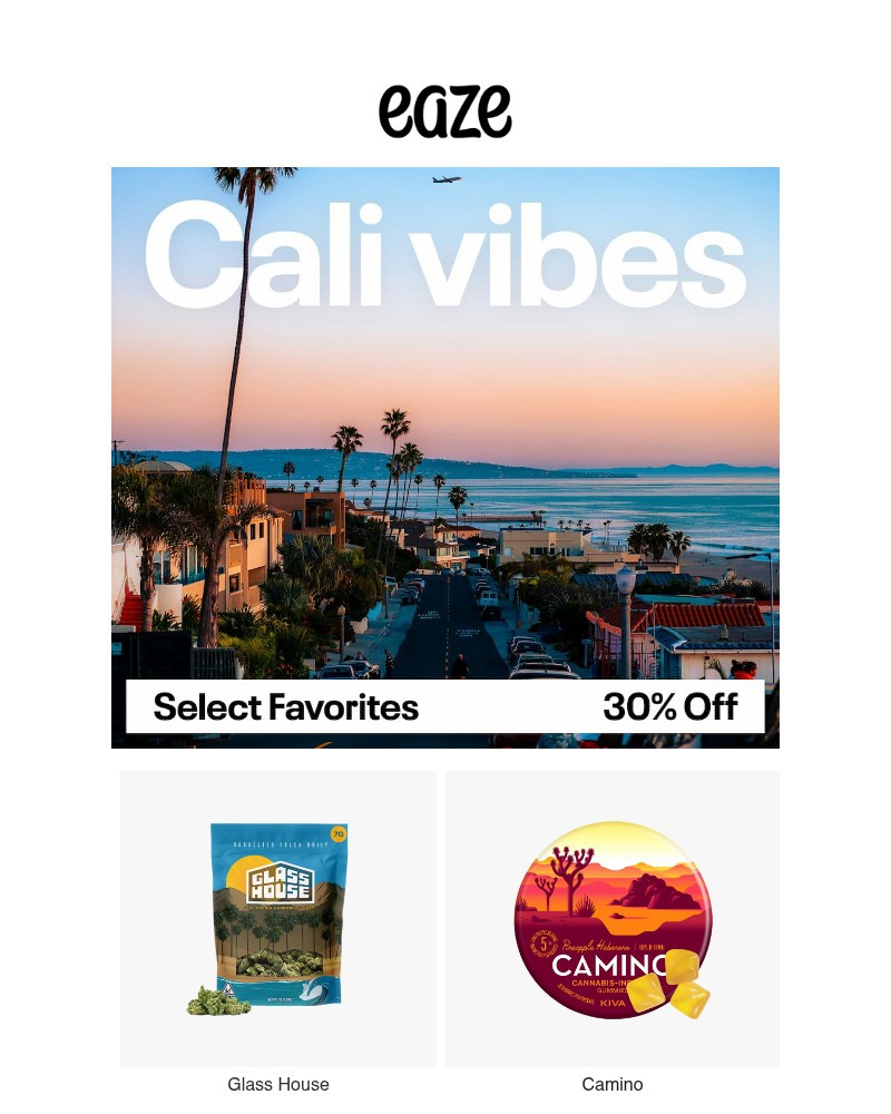 Screenshot of email sent to a Eaze Registered user
