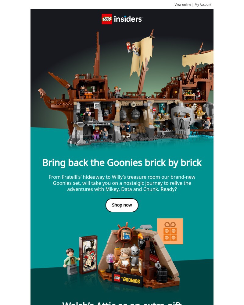 Screenshot of email sent to a Lego Registered user