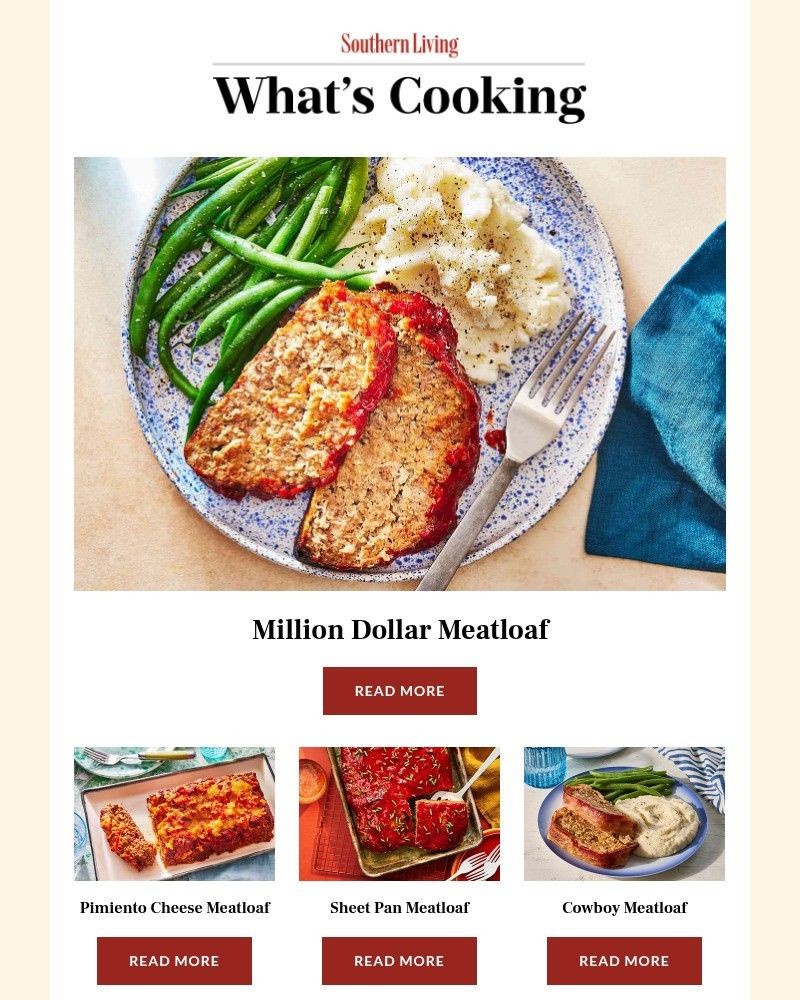 Screenshot of email sent to a Southern Living Newsletter subscriber