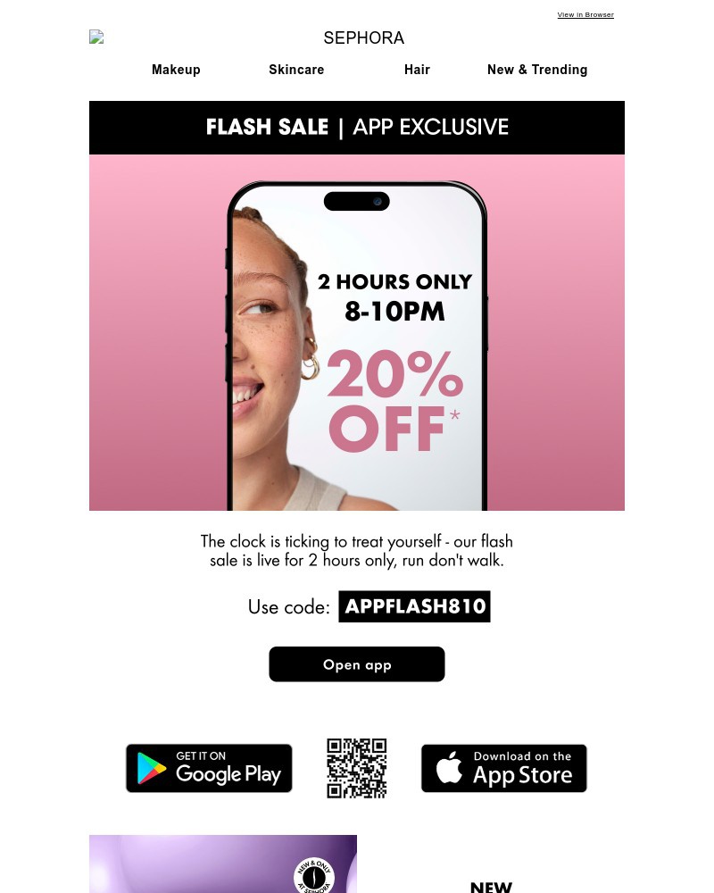 Screenshot of email sent to a Feelunique Newsletter subscriber