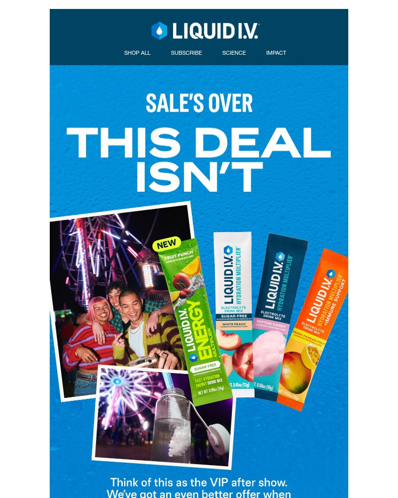 Screenshot of email sent to a Liquid I.V. Newsletter subscriber